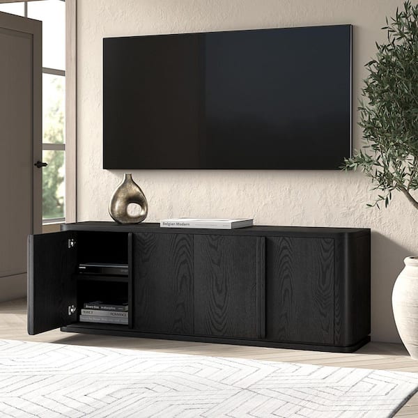 Reviews for Meyer&Cross Vance 68 in. Black Grain TV Stand Fits