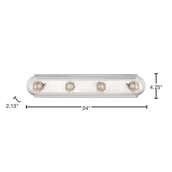 Hampton Bay 24 in. 4-Light Chrome Vanity Light RS220121L4 - The