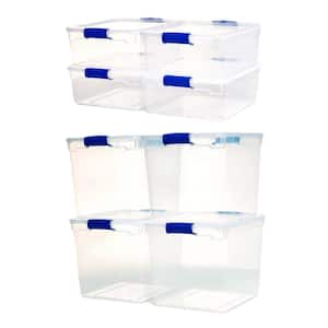 31 qt. Clear Plastic Stackable Storage Containers (4-Pack and 15.5 qt. 4-Pack)