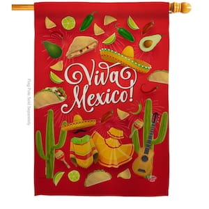 28 in. x 40 in. Viva Mexico Summer House Flag Double-Sided Decorative Vertical Flags