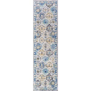 Modern Persian Boho Vintage Trellis Blue/Multi 2 ft. 3 in. x 8 ft. Runner Rug