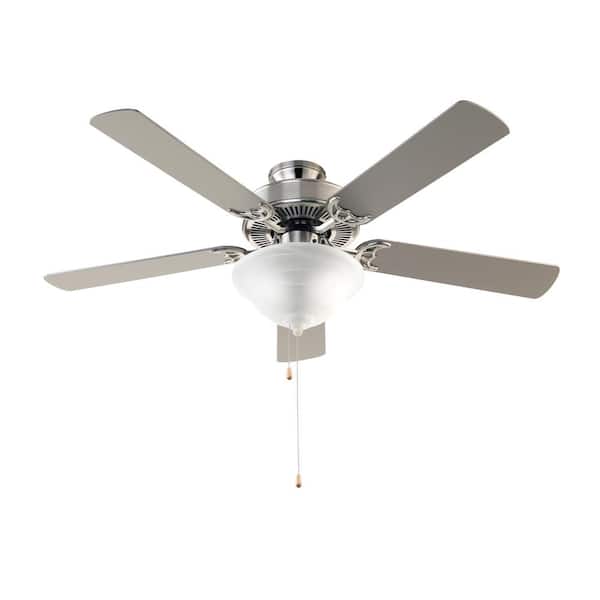 Bel Air Lighting Solana 52 in. Indoor Brushed Nickel Ceiling Fan with Light Kit and Reversible Blades