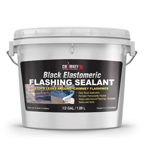 0.5 Gal. Black Elastomeric Chimney Flashing Sealant Width: 6 in. Length: 6 in. Transition Flashing