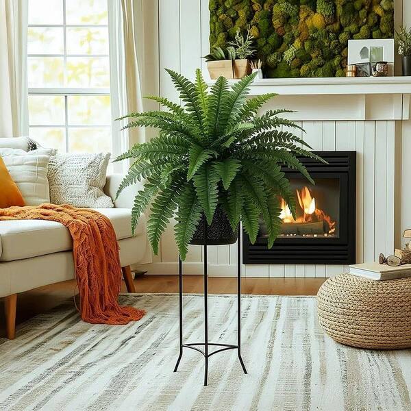 35 in. Green Large Artificial Ferns with 39 Fronds for Outdoor