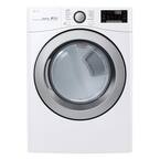 7.4 cu ft. Large Smart Stackable Front Load Electric Dryer with Sensor Dry, Pedestal Compatible & Wi-Fi Enabled in White