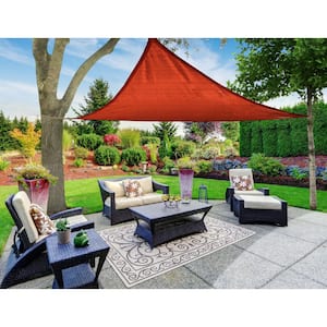 16 ft. x 16 ft. x 16 ft. Red Triangle Awning UV Block for Outdoor Patio Garden and Backyard Sunshade Sail Canopy