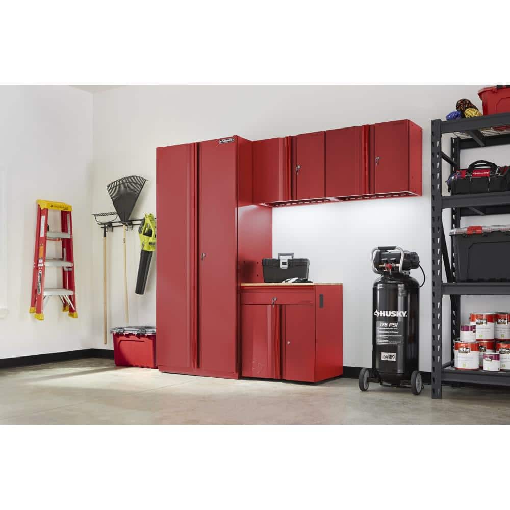 4-Piece Heavy Duty Welded Steel Garage Storage System in Red (92 in. W x 81