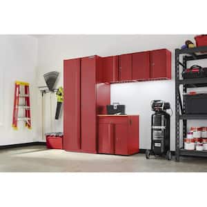 4-Piece Heavy Duty Welded Steel Garage Storage System in Red (92 in. W x 81 in. H x 24 in. D)