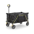 7 Cu. Ft. Collapsible Folding Outdoor Utility Wagon with Oversized Bed, Black
