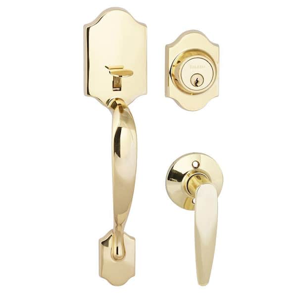 TOLEDO Single Cylinder Polished Brass Door Handleset