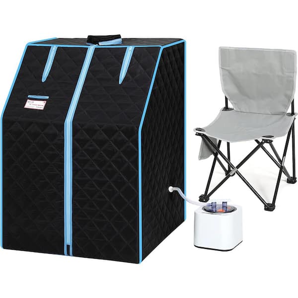 Moray 1-Person Indoor Half Body Black Portable Steam Sauna Tent with FCC Certification