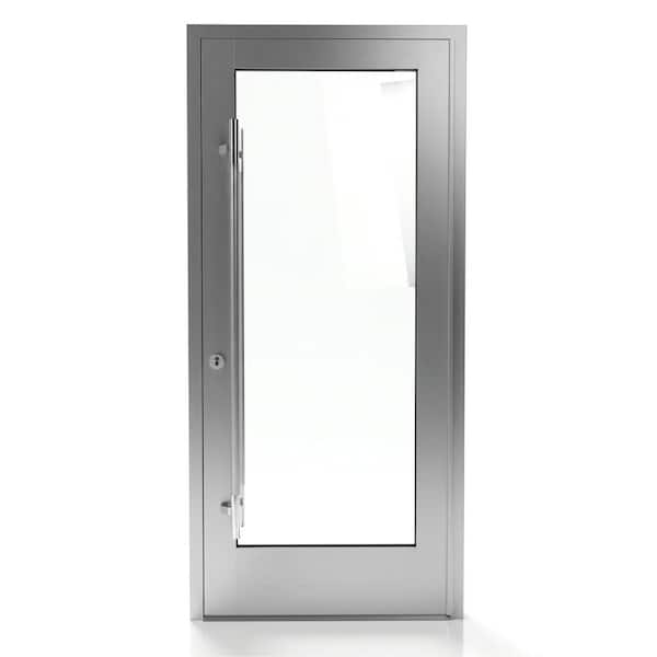 110 Series 36 in. x 84 in. Right-Hand/Outswing Silver Aluminum Commercial Door Kit