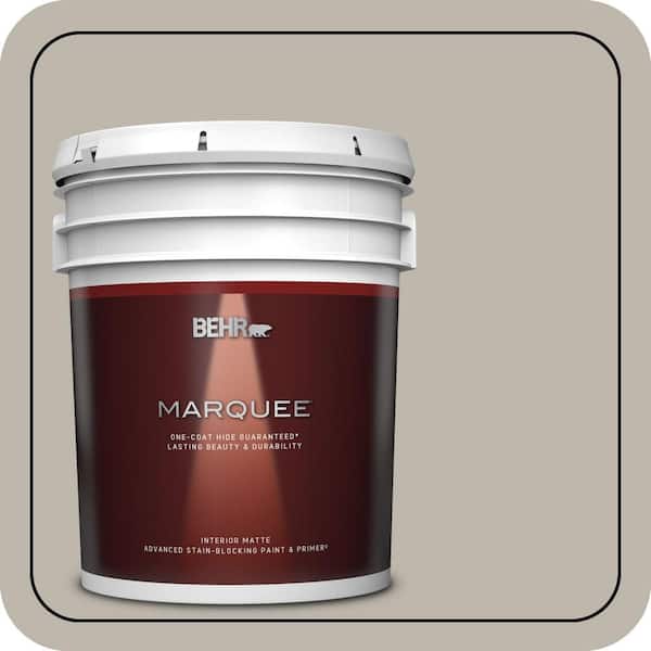BEHR MARQUEE 5 gal. Home Decorators Collection #HDC-CT-21 Grey Mist One-Coat Hide Matte Interior Paint & Primer