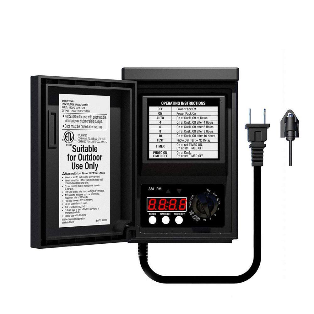Outdoor Landscape Lighting Transformer 120 Watt Weather-Resistant with Sensor and Timer for Energy Efficient Use price history on PriceWatchPro