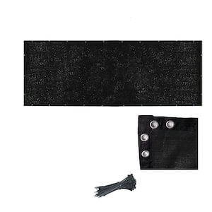 Black 4 ft. x 50 ft. Balcony and Fence Privacy Mesh Screening WITH 90% Shade Rating-170 GSM Polyethylene Fabric
