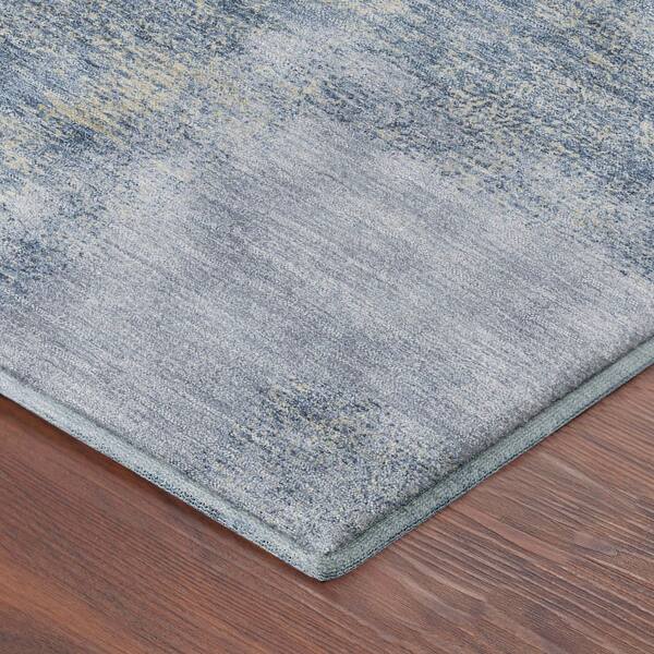 Mayfield Premium Machine Washable Abstract AMF2341 Denim 10 ft. x 14 ft. Area Rug