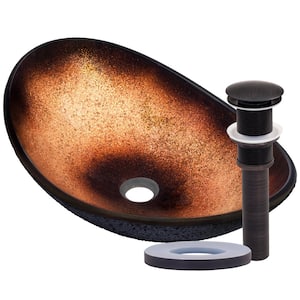RENA Glass Vessel Bathroom Sink Set, Oil Rubbed Bronze