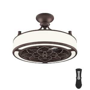 Windara 22 in. LED Indoor/Covered Outdoor Bronze Ceiling Fan