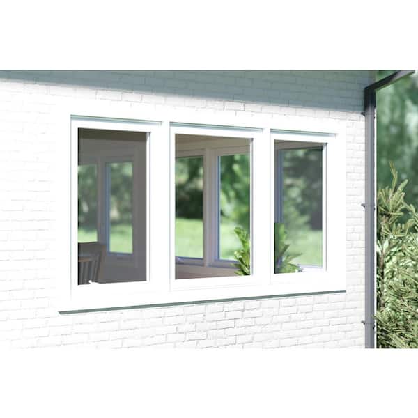 TAFCO WINDOWS 95.25 in. x 48 in. White Double-Pane Insulated Glass