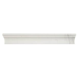 Bianco Dolomite Cornice Molding 2 in. x 12 in. Polished Marble Wall Tile (10 lin. ft. / case)