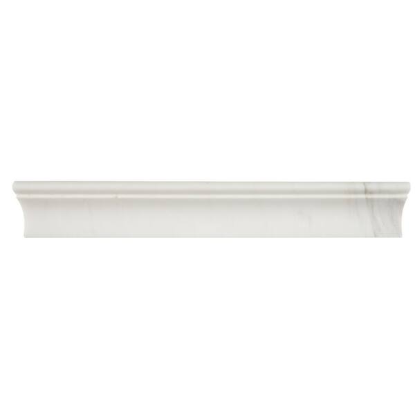 MSI Bianco Dolomite Cornice Molding 2 in. x 12 in. Polished Marble Wall Tile (10 lin. ft. / case)