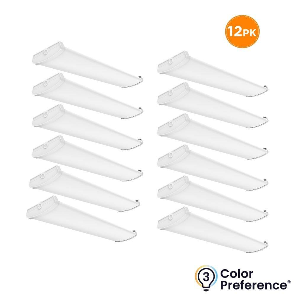 12-Pack 4 ft. x 10 in. 6500 Lumens, Integrated LED White Wraparound Light Fixture, Selectable 3000K 4000K 5000K Dimmable price history on PriceWatchPro
