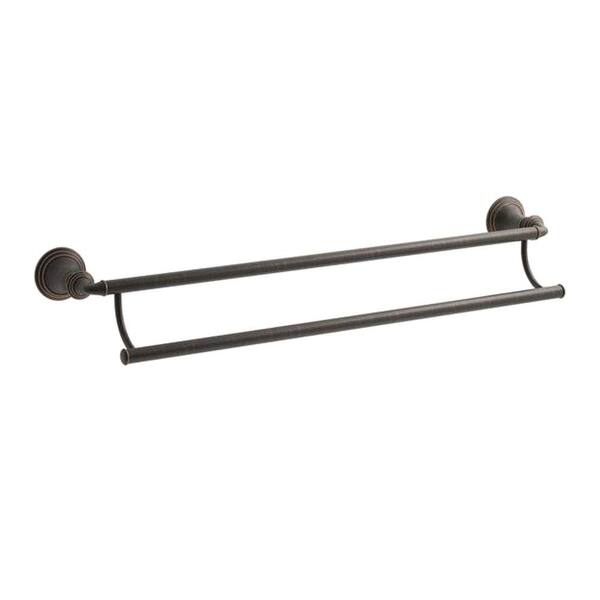 KOHLER Devonshire 24 in. Wall Mounted Double Towel Bar in Oil Rubbed Bronze