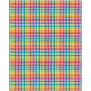 Crayola Plaid Multicolor 7 ft. 10 in. x 9 ft. 10 in. Area Rug