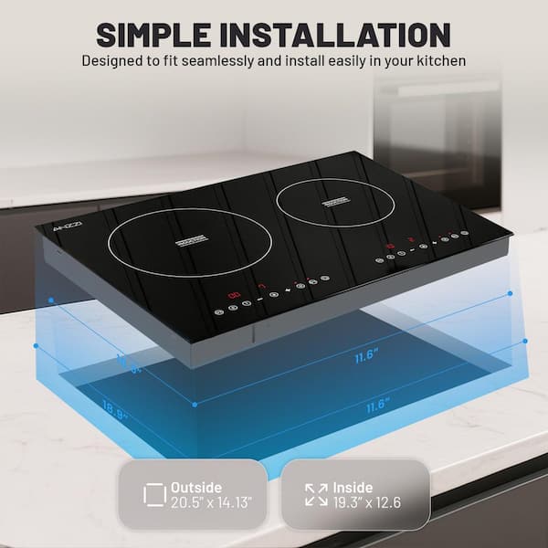 ANZZI 20 in. Induction Cooktop in Black with Child Safety Lock