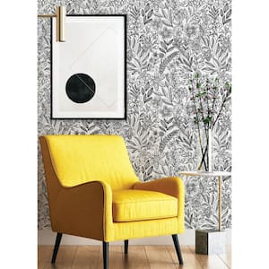 Garden Simply Stated Black Vinyl Peel and Stick Wallpaper