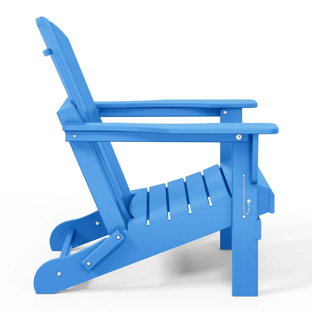 Laguna Pacific Blue Weather-Resistant Poly Adirondack Chairs Set