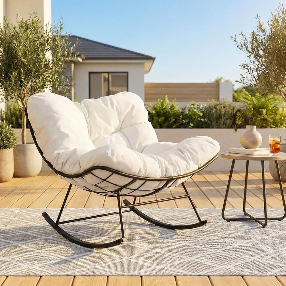 Sour citrus Sour Citrus Oversized Papasan Metal Outdoor Rocking