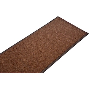 Custom Size Stair Treads Solid Brown Color 9 in. x 26" Indoor Carpet Stair Tread Cover Slip Resistant Backing Set of 7