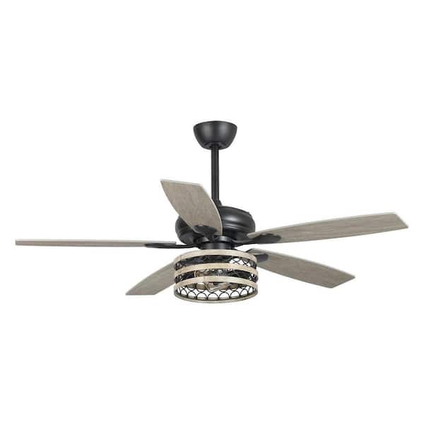 Parrot Uncle Toronto 52 in. Farmhouse Indoor 5-Blade Black Ceiling