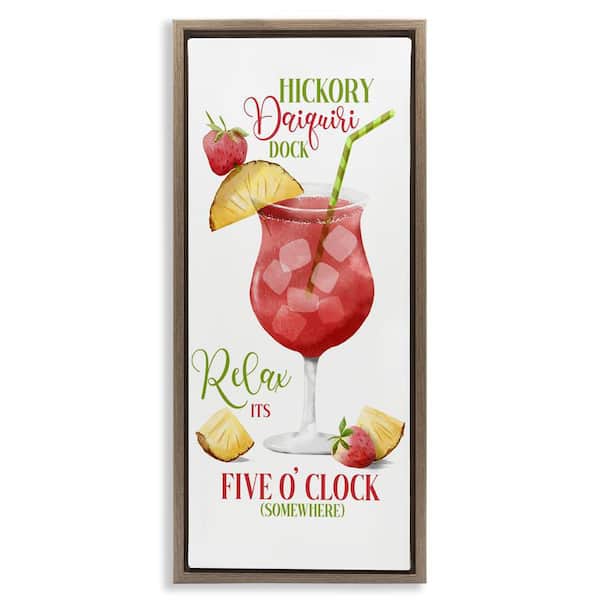 Stupell Industries Fun Cocktail Expression by Deane Beesley Brown Floater Frame Food Graphic Art Print 31 in. x 15 in.