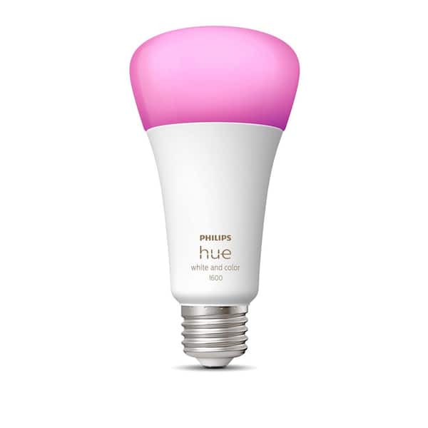 garage belastning med hensyn til Philips:Philips Hue 100-Watt Equivalent A21 Smart LED Color Changing Light  Bulb with Bluetooth (4-Pack) 562982 - The Home Depot