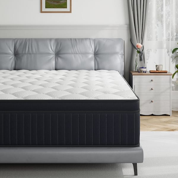 King Medium Hybrid Memory Foam 12 in. Innerspring Breathable and Cooling Motion Isolation Mattress with CertiPUR-US
