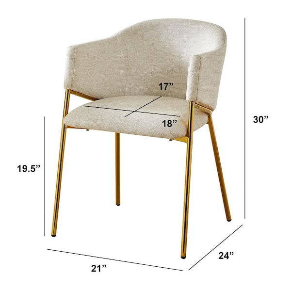 Best Quality Furniture Riley 7-Piece White Marble Wrap Glass Top Gold  Chrome Iron Legs Dining Set with Beige Linen Chairs D63-6SC264