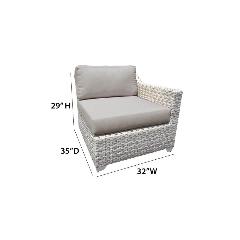 Aruba Blue Cushioned Wicker Outdoor Loveseat