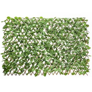 31 in. Plastic Garden Fence Green Artificial Ivy Fence Screen (Set of 3)