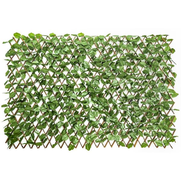 WELLFOR 31 in. Plastic Garden Fence Green Artificial Ivy Fence Screen (Set of 3)