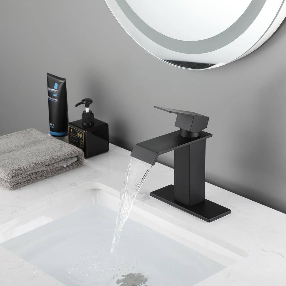 Matte Black Stainless Steel Single Handle Bathroom Faucet