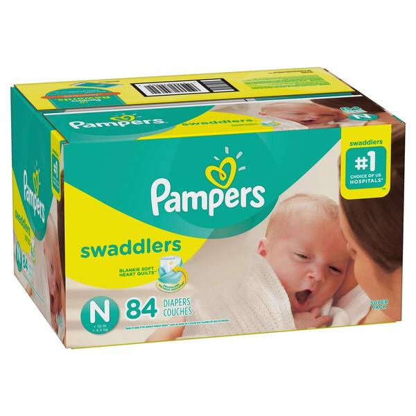 Pampers Swaddlers Size N Diapers (84-Count) 003700074962 - The Home Depot