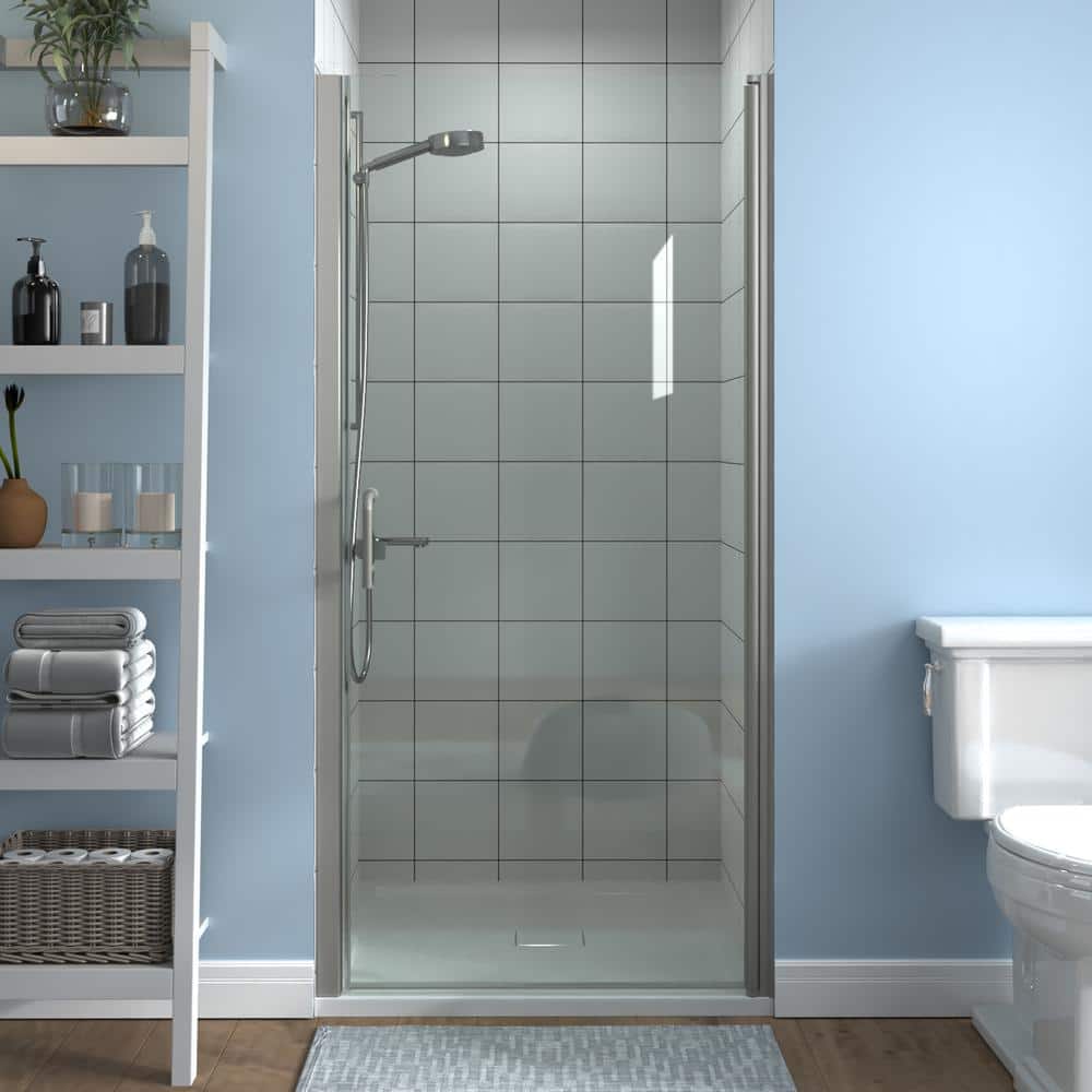 36 in. - 37 in. W x 72 in. H Pivot Semi-Frameless Alcove Shower Door Sweep Bath Panel in Nickel with 1/4 in. Clear Glass price history on PriceWatchPro