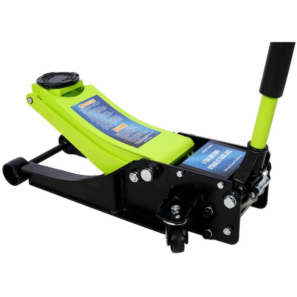 Amucolo 4-Ton Green Low Profile Hydraulic Trolley Service/Floor Jack, Lifting Range 2.5-20 in.