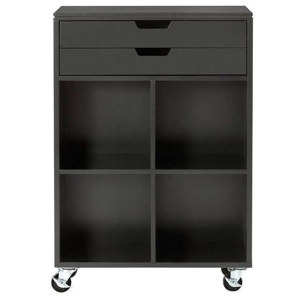 Home Decorators Collection Avery 4-Cube MDF Mobile Cart in Black