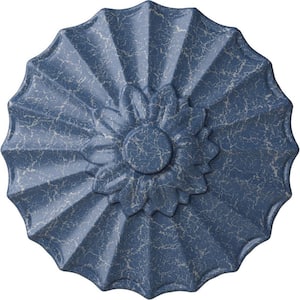 9 in. x 1-3/8 in. Shakuras Urethane Ceiling Medallion (Fits Canopies upto 1-3/8 in.), Americana Crackle