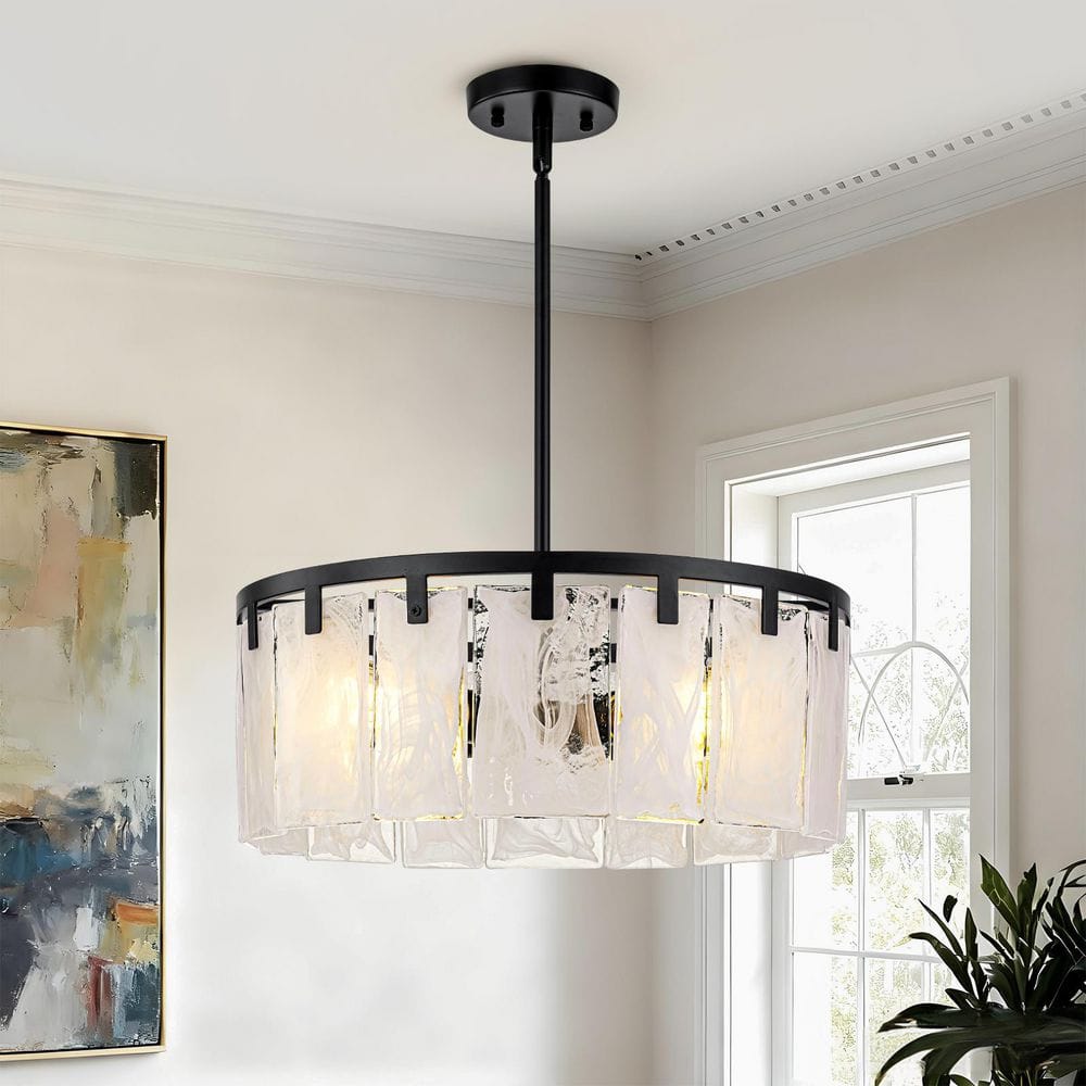 4-Light Black Cloud Glass Pendant Light, Modern Adjustable Hanging Ceiling Fixture for Dining Room, Kitchen Island price history on PriceWatchPro