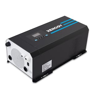 2000 Watt 12V DC to 120V AC Pure Sine Wave Inverter Charger w/ LCD Display Lithium Battery compatibility 6000W Surge