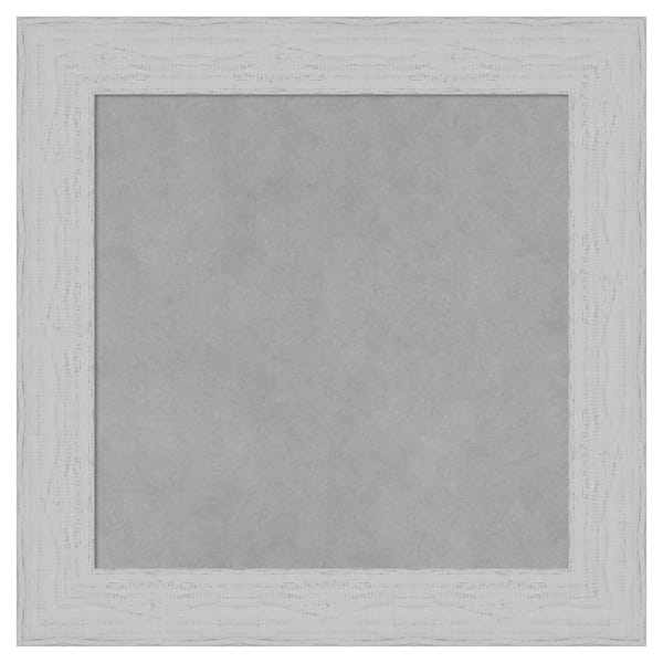 Amanti Art Shiplap White 20 in. x 20 in Framed Magnetic Board